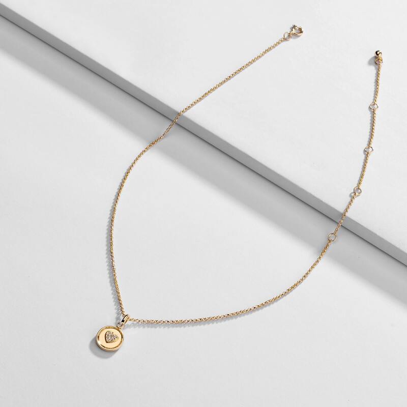 

Round Charm Necklace, Gold