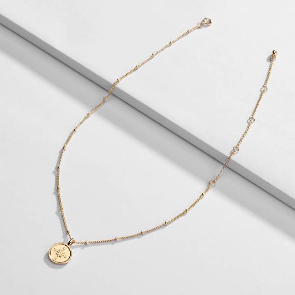 

Round Charm Necklace, Gold