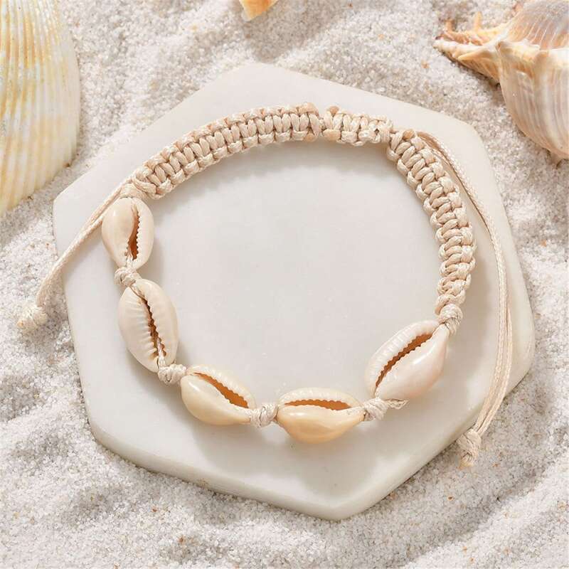 

Shell Braided Bracelet, Beige