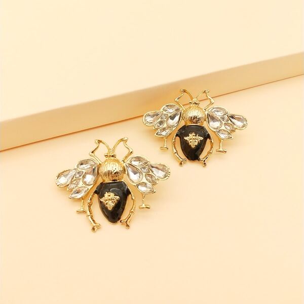 

Rhinestone Bee Stud Earrings, Multicolor