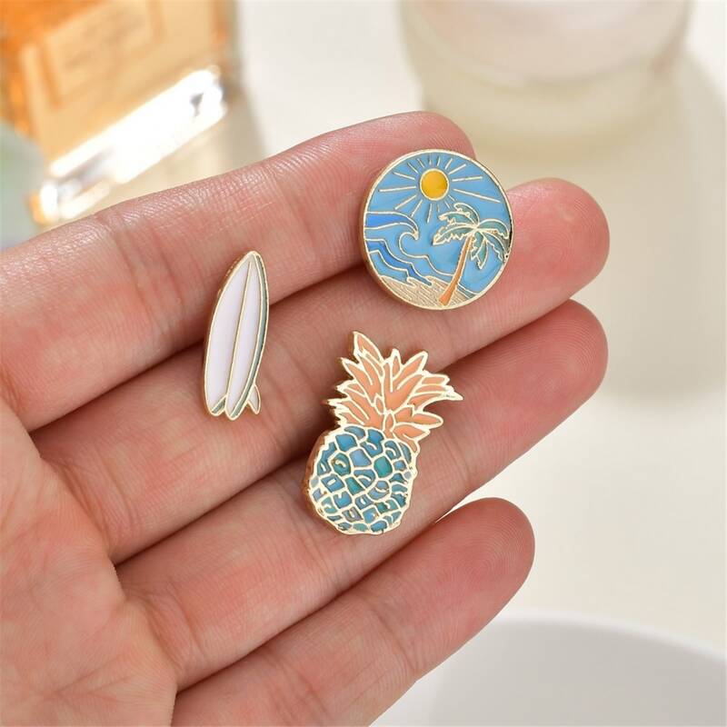 

3pcs Fruit Shaped Brooch, Multicolor