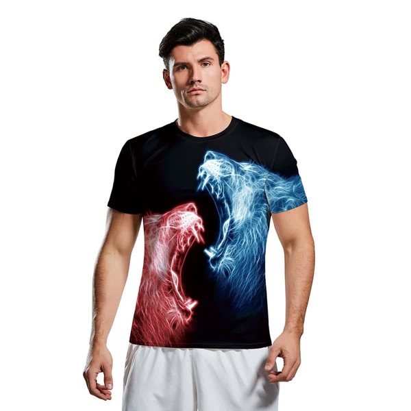 

Men 3D Animal Print Tee, Black