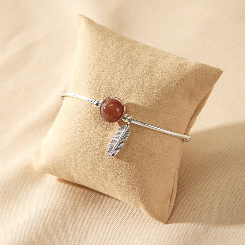 

Leaf Charm Bangle, Silver