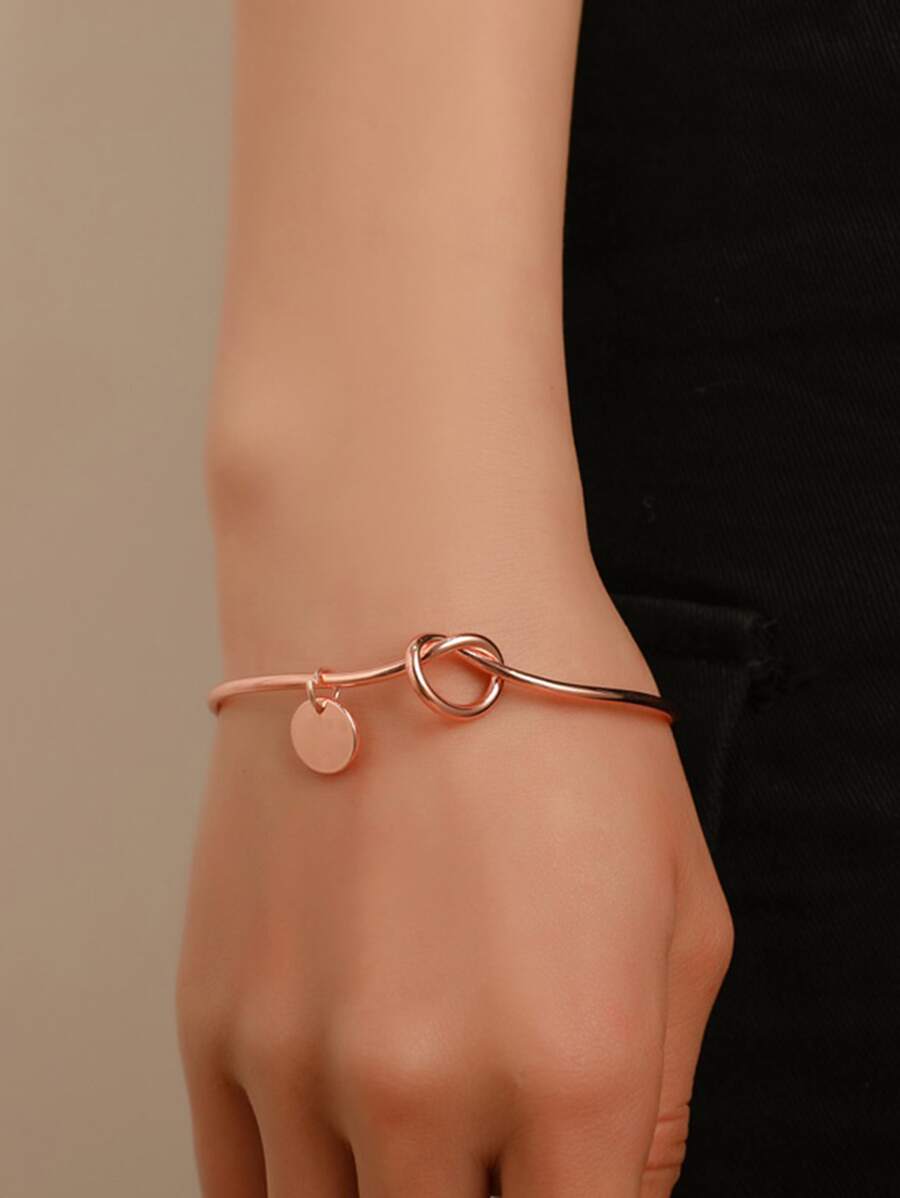 Disc Charm Bangle - Bronze - View 1