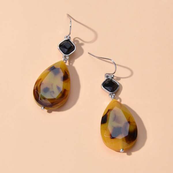 

Water Drop Earrings, Coffee brown
