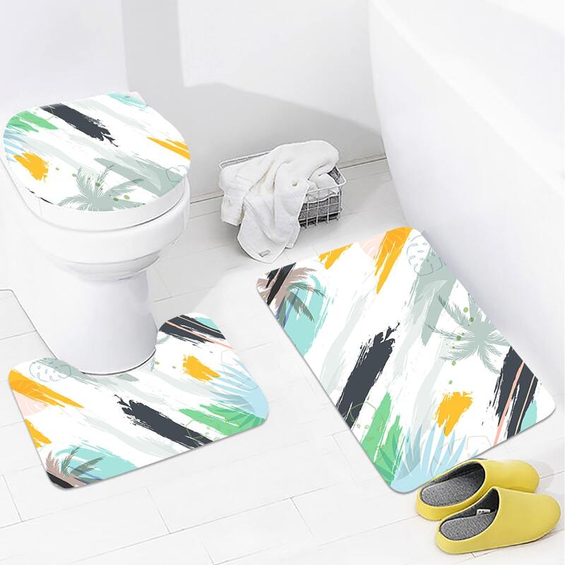 

3pcs Graffiti Pattern Closestool Carpet, Multicolor