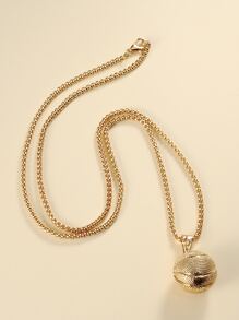 Fashionable and Popular Men Fashion Basketball Charm Necklace Alloy for Jewelry Gift and for a Stylish Look - Yellow Gold - View 3