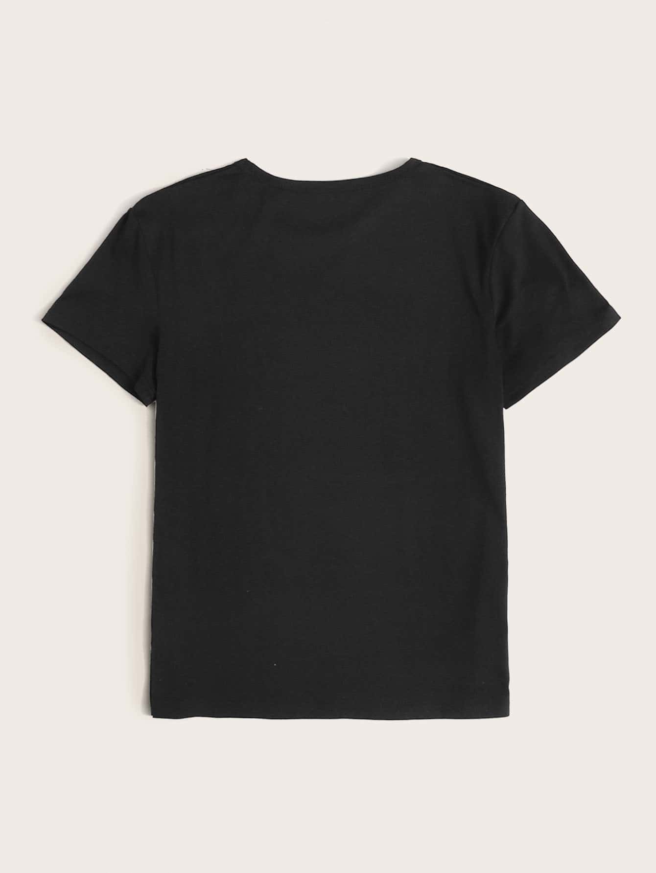 black red white graphic tee