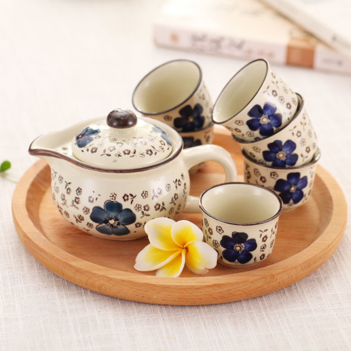 

1pc Tea Pot With 5pcs Tea Cup, Multicolor