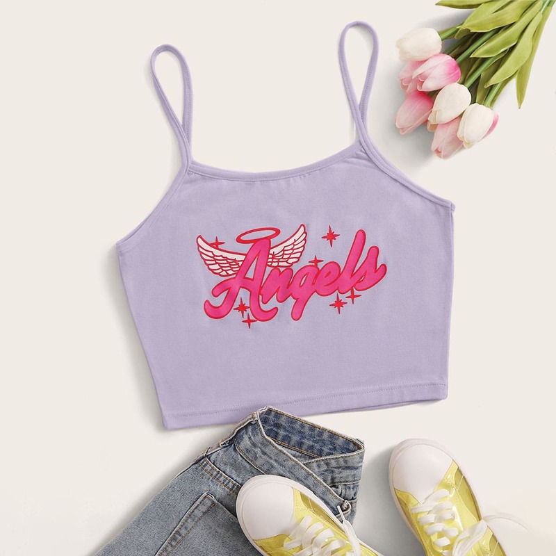 

Angel Crop Cami, Purple