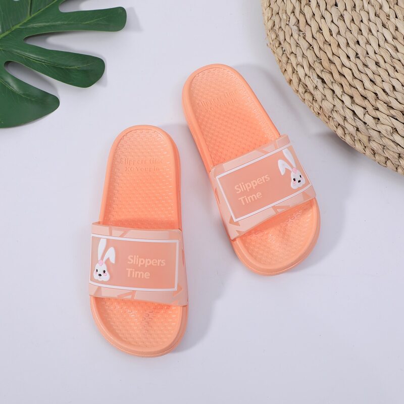 

Open Toe Cartoon Graphic Sliders, Pink