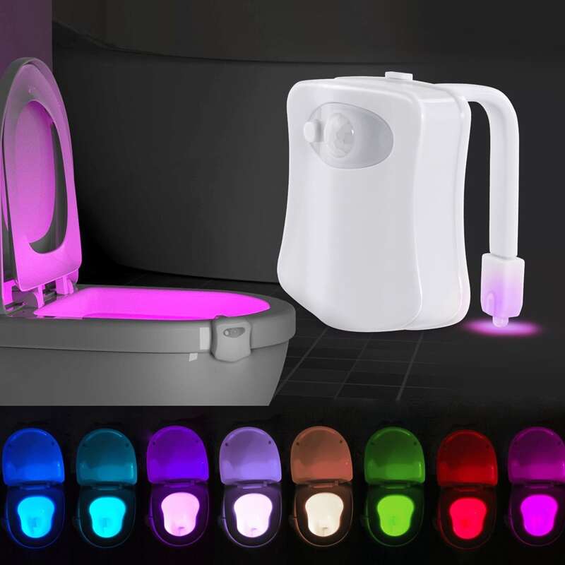 

1pc 8 Color Closestool Induction Lamp, Multicolor