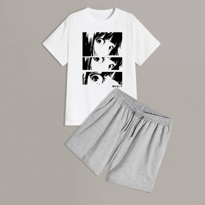 

Guys Figure Graphic Tee & Shorts, Multicolor