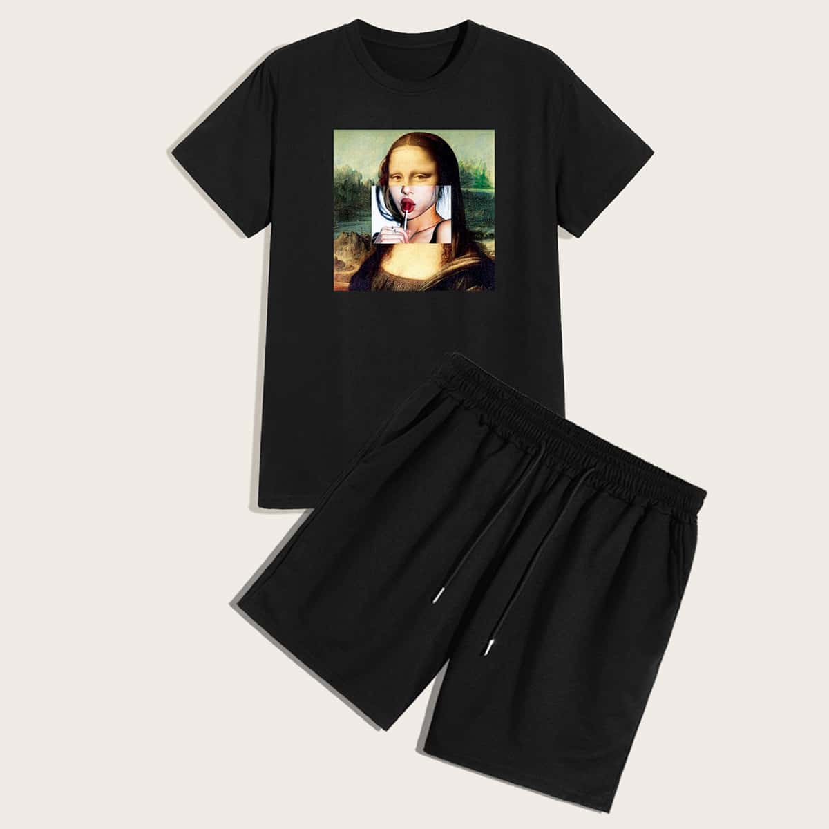 

Guys Figure Graphic Tee & Black Shorts