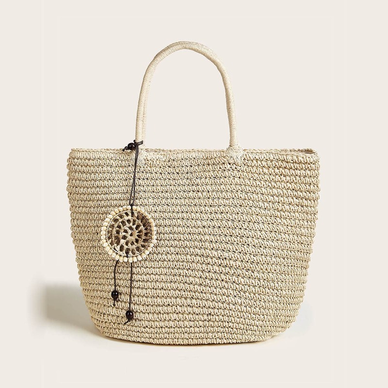 

Braided Large Capacity Tote Bag, Beige