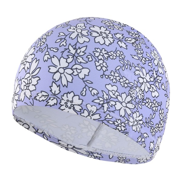 

Toddler Girls Floral Print Swimming Cap, Purple