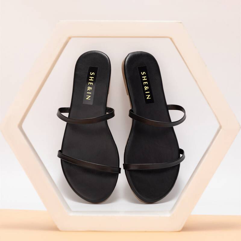 

Double Strap Sliders, Black