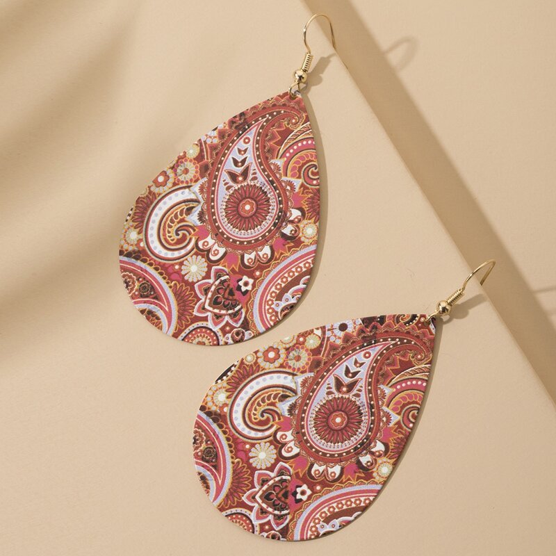 

Peacock Pattern Water Drop Earrings, Green