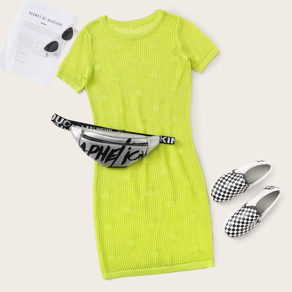 

Neon Lime Sheer Cover Up, Green bright