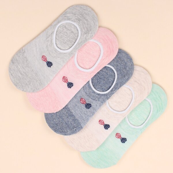 

Невидимые носки с узором банта 5 пар, Многоцветный