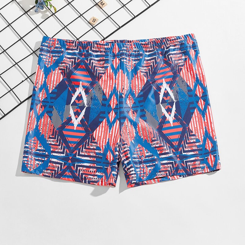 

Guys Tribal & Geo Print Swim Trunks, Multicolor
