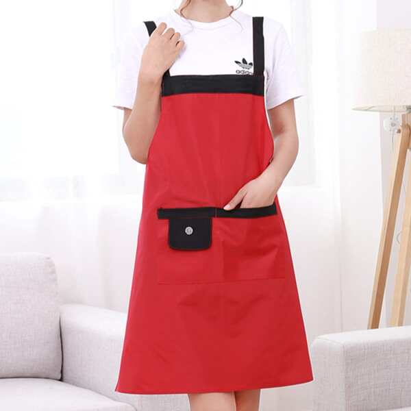 

1pc Color Block Apron, Multicolor