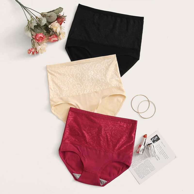 

3pack Floral High Waist Panty Set, Multicolor