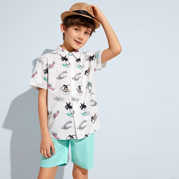 

Boys Collared Tropical Print Shirt & Shorts Set, Multicolor