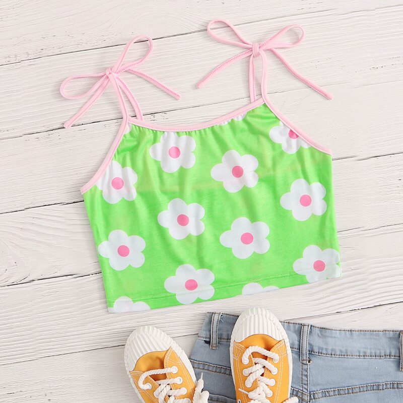 

Floral Crop Cami, Green