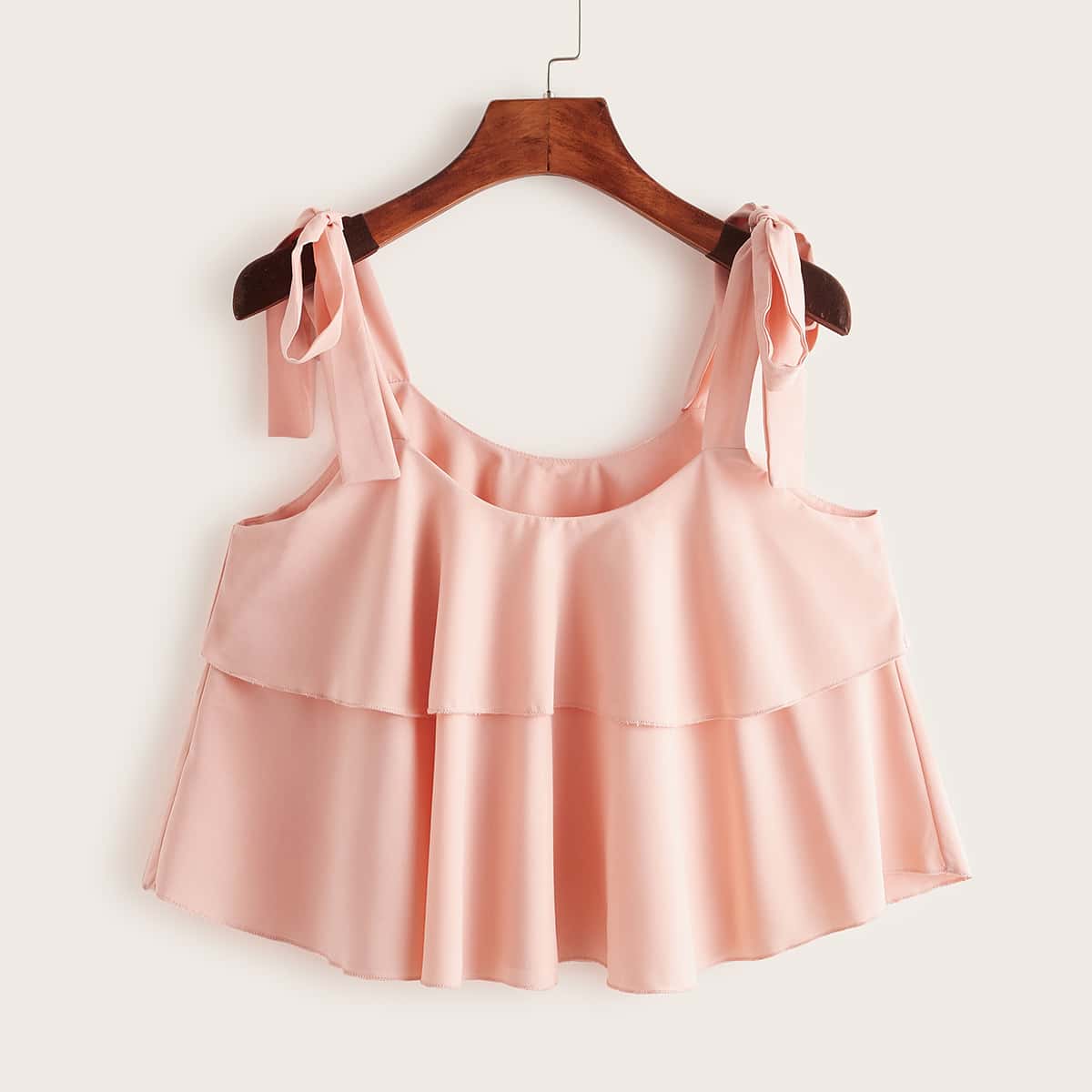 

Tie Strap Ruffle Pink Cami