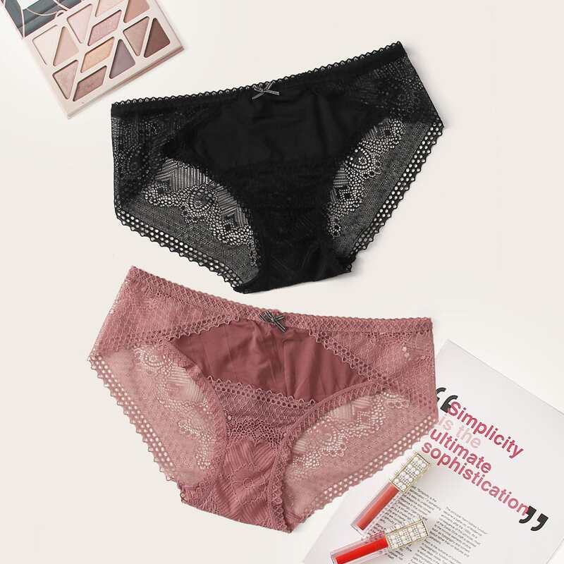 

2pack Floral Lace Panty Set, Multicolor