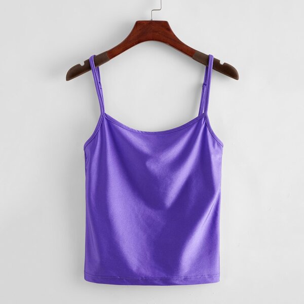 

Solid Silky Cami Top, Purple
