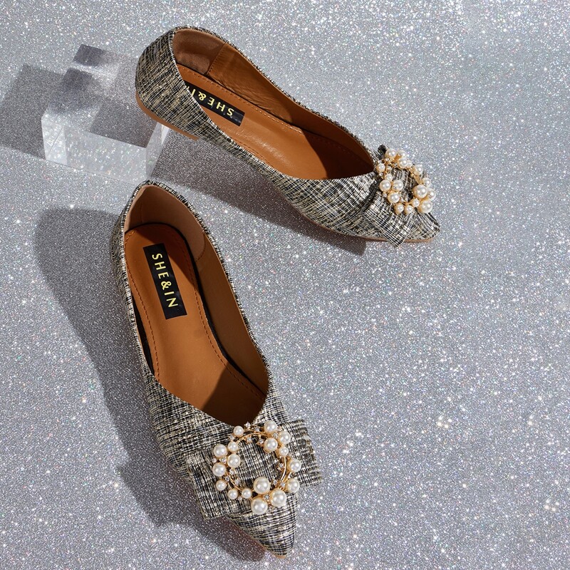 

Faux Pearl & Rhinestone Decor Flats, Multicolor