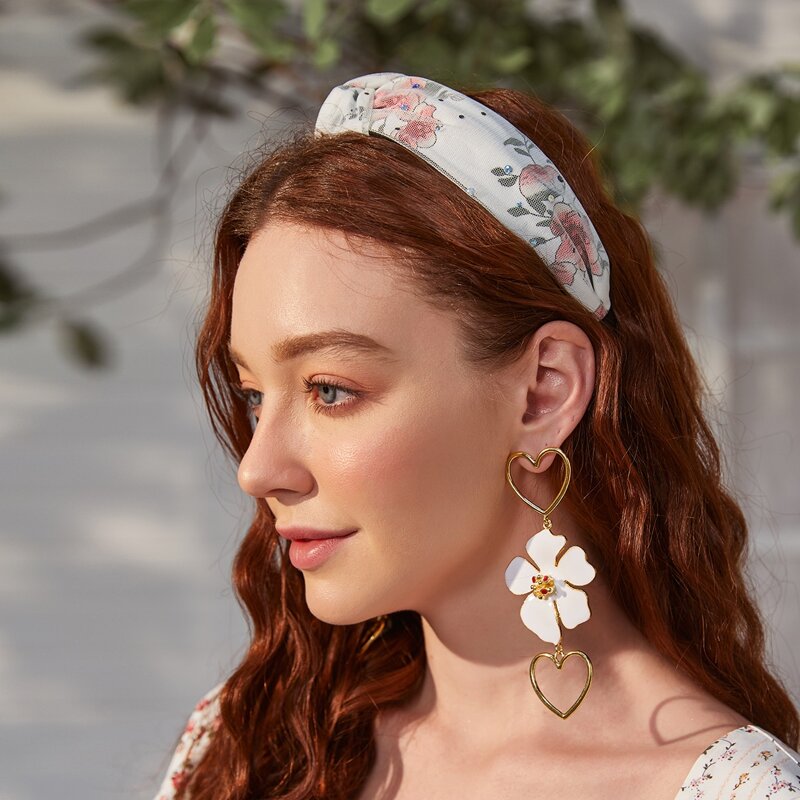 

Flower Pattern Mesh Hair Hoop, Multicolor