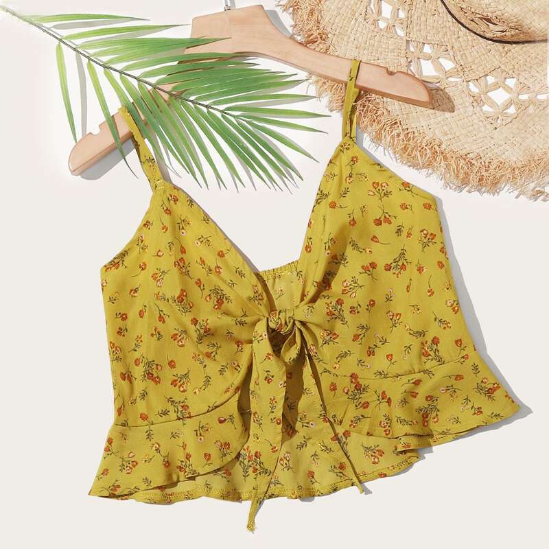 

Ditsy Floral Tie Front Cami, Multicolor