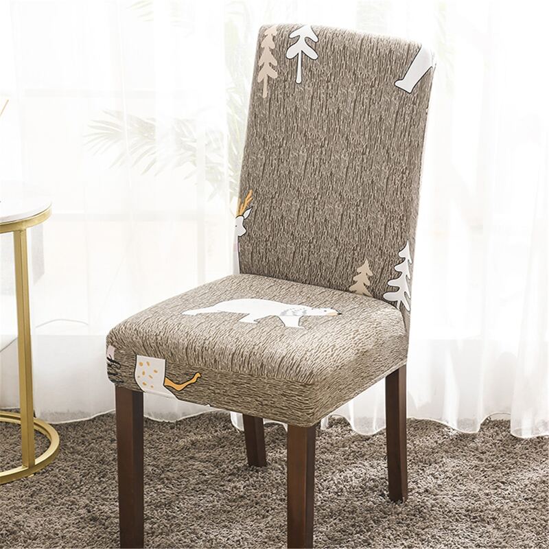 

Polar Bear Print Stretchy Chair Cover, Khaki