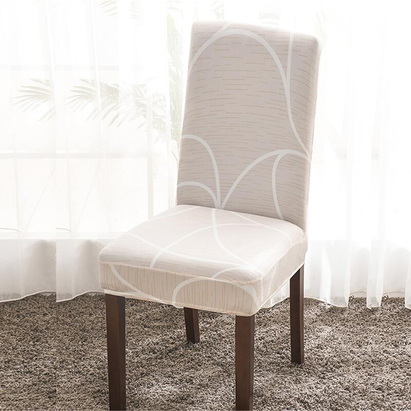 

Line Print Stretchy Chair Cover, Beige