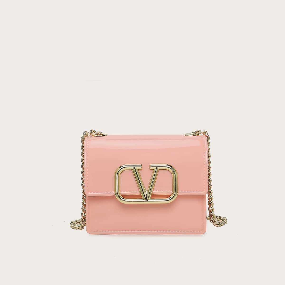 

Mini Flap Chain Crossbody Bag, Pink