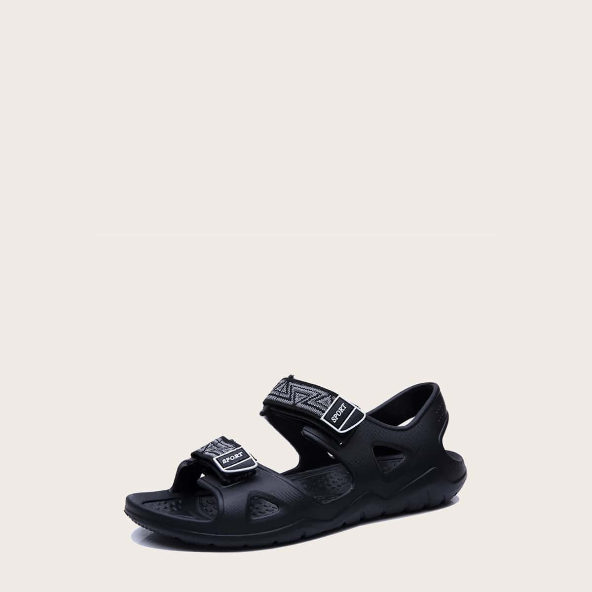 

Guys Geometric Graphic Sandals, Black