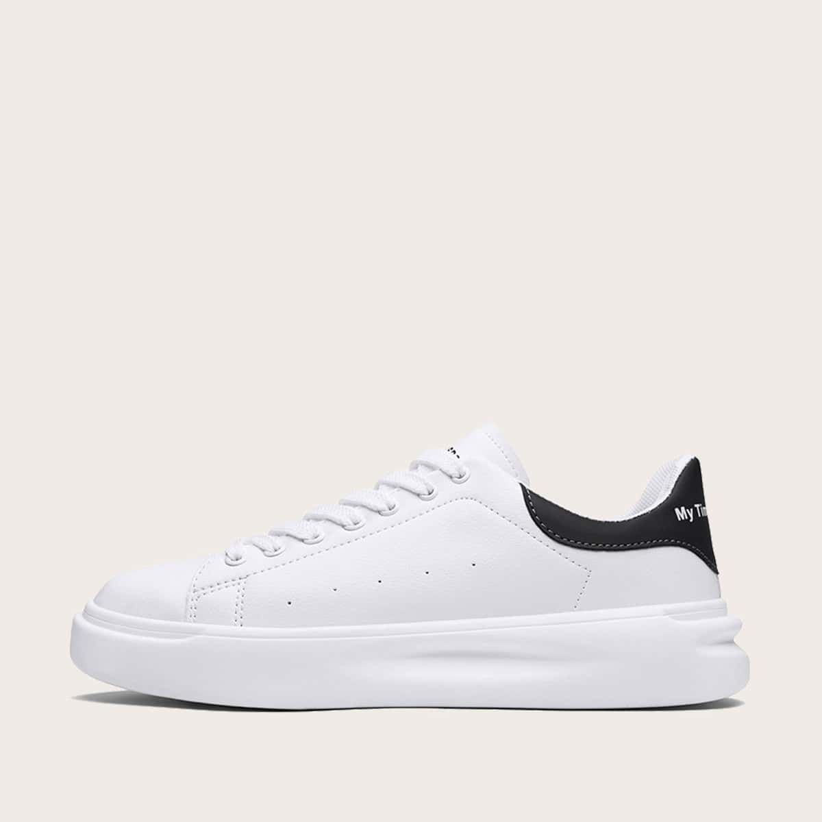 

Guys Lace-up Front Letter Graphic Sneakers, White