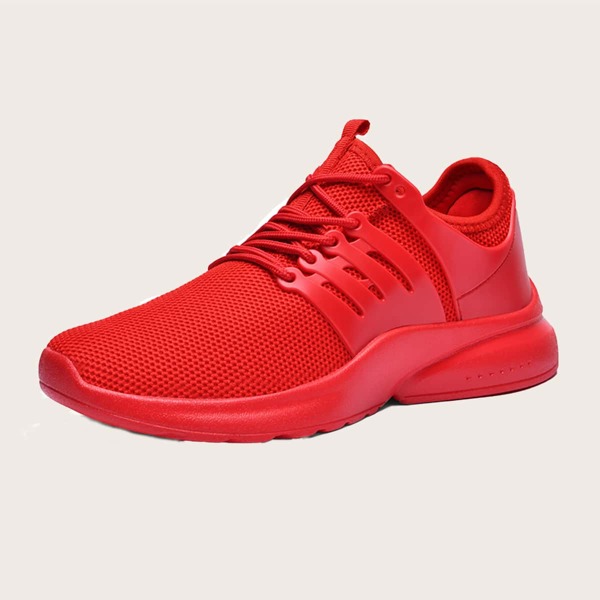 

Men Lace-up Front Low Top Sneakers, Red