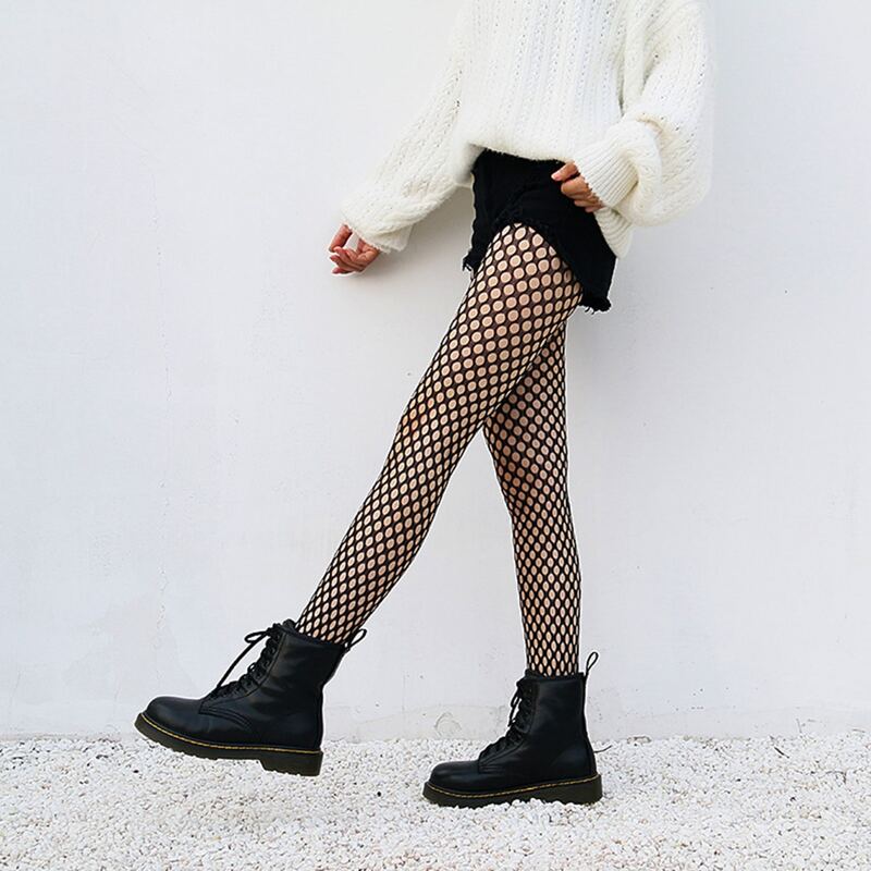 

Hollow Out Fishnet Tights, Clear