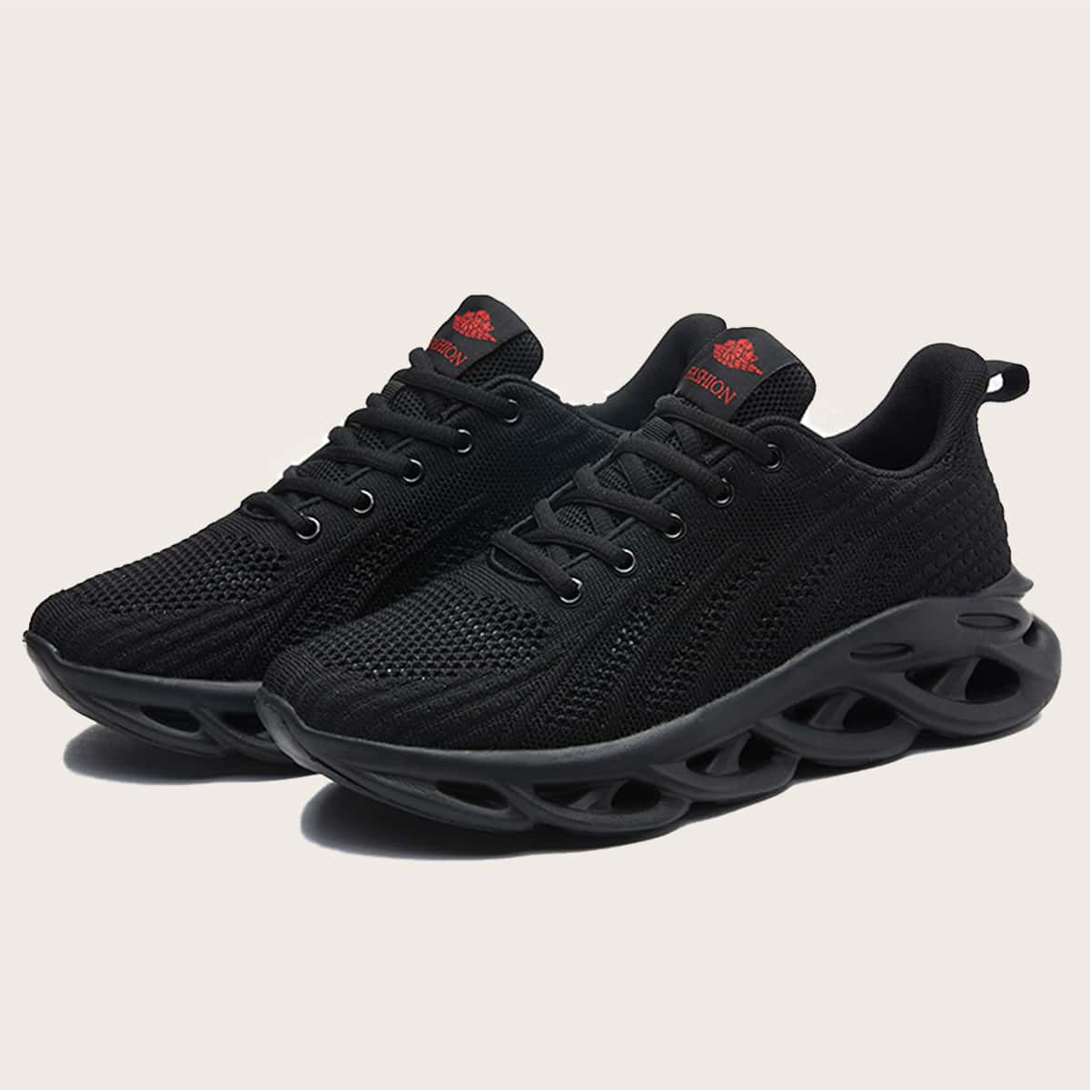 

Guys Lace-up Front Knit Sneakers, Black