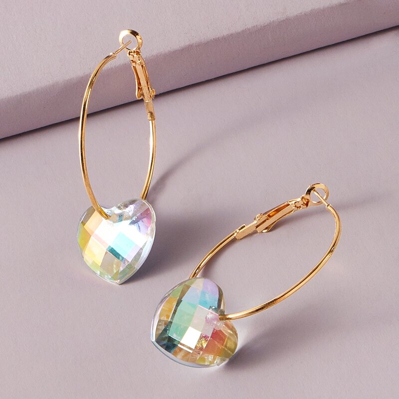 

Heart Decor Drop Earrings, Multicolor