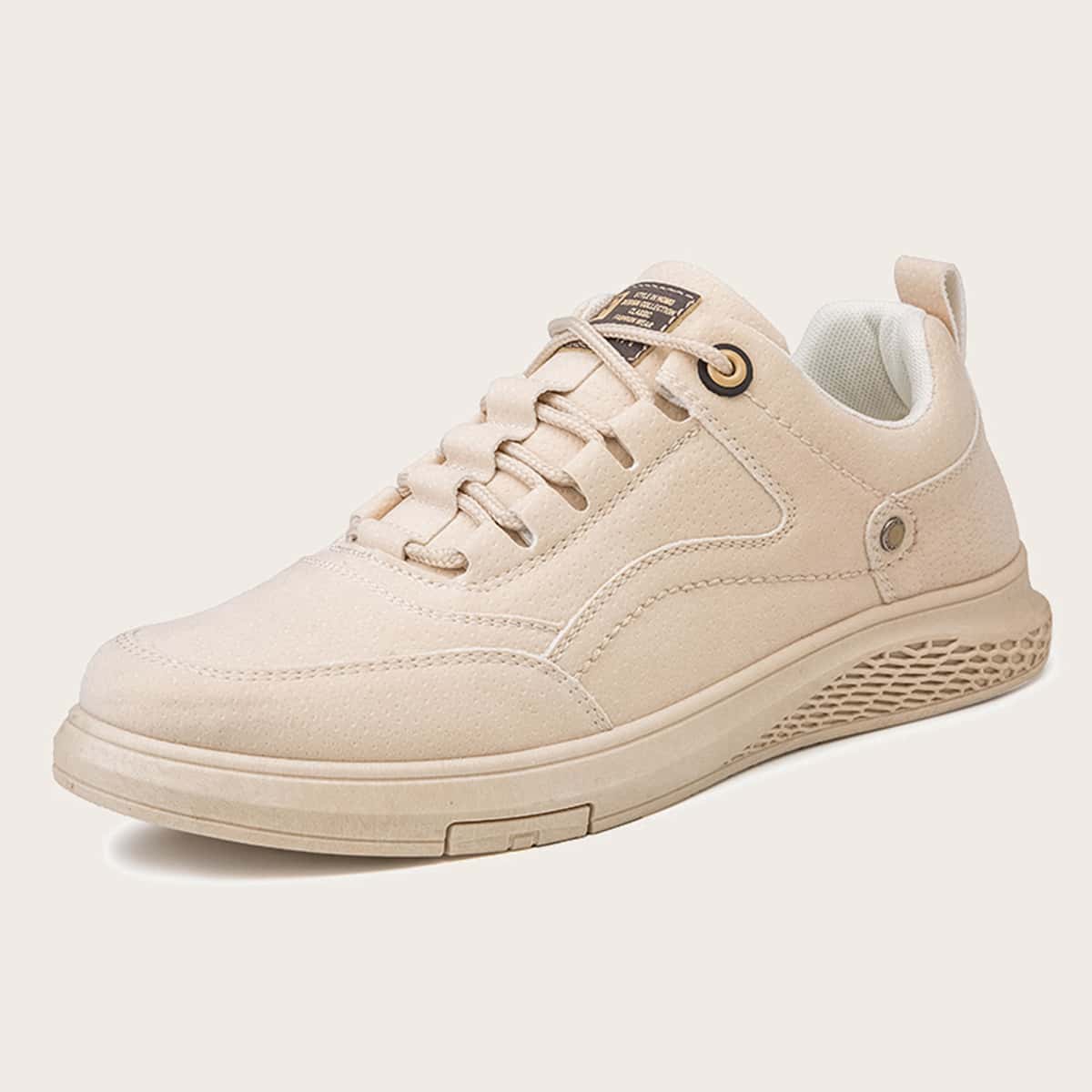 

Guys Lace-up Front Wide Fit Sneakers, Beige