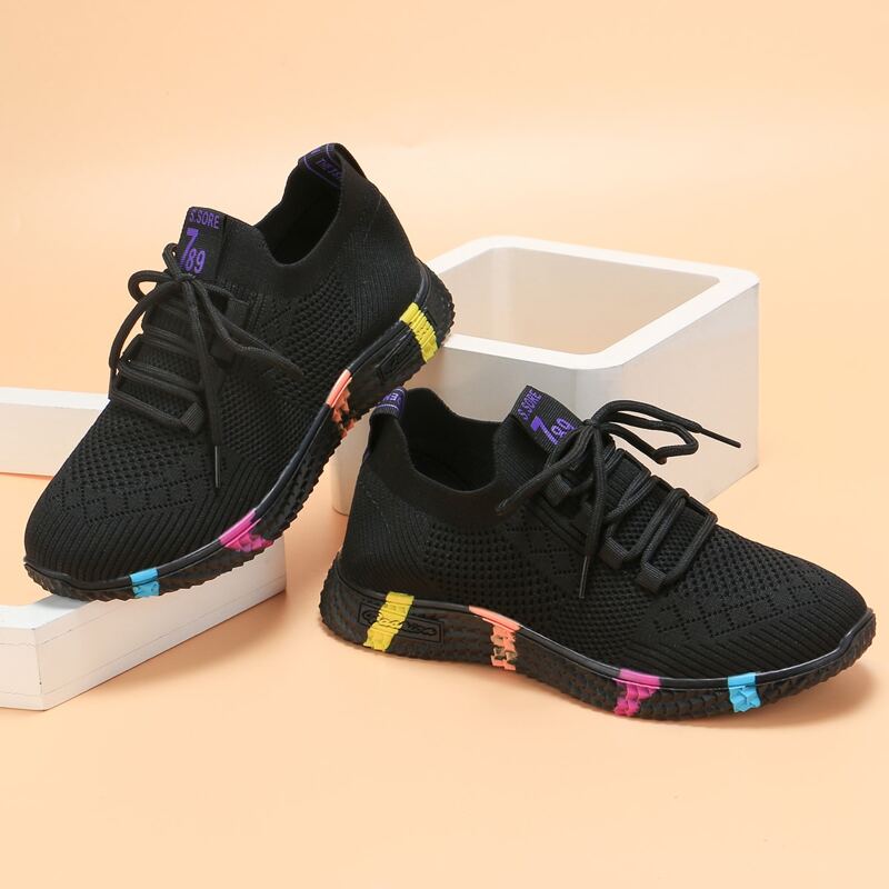

Lace-up Front Wide Fit Sneakers, Black