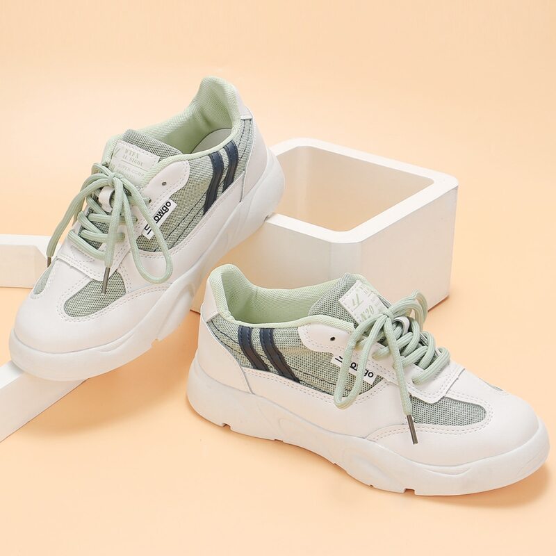 

Lace-up Front Colorblock Sneakers, Green
