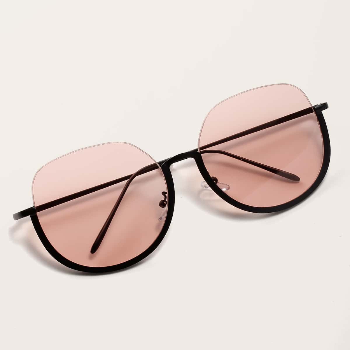 

Half Frame Sunglasses With Case, Pink