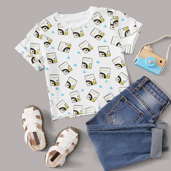 

Toddler Girls Cartoon Graphic Tee, Multicolor