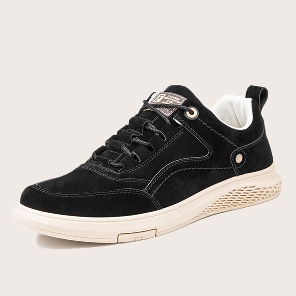 

Men Lace-up Front Wide Fit Sneakers, Black